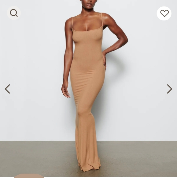 SKIMS Dresses & Skirts - Skims Soft Lounfe Long Slip Dress Color Camel Size L